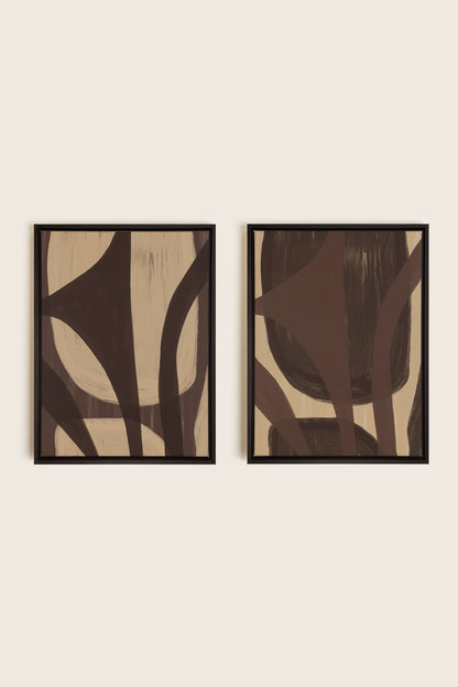 SOFT PATHWAYS DUO, Oeuvre sur toile étirée, encadré Noir