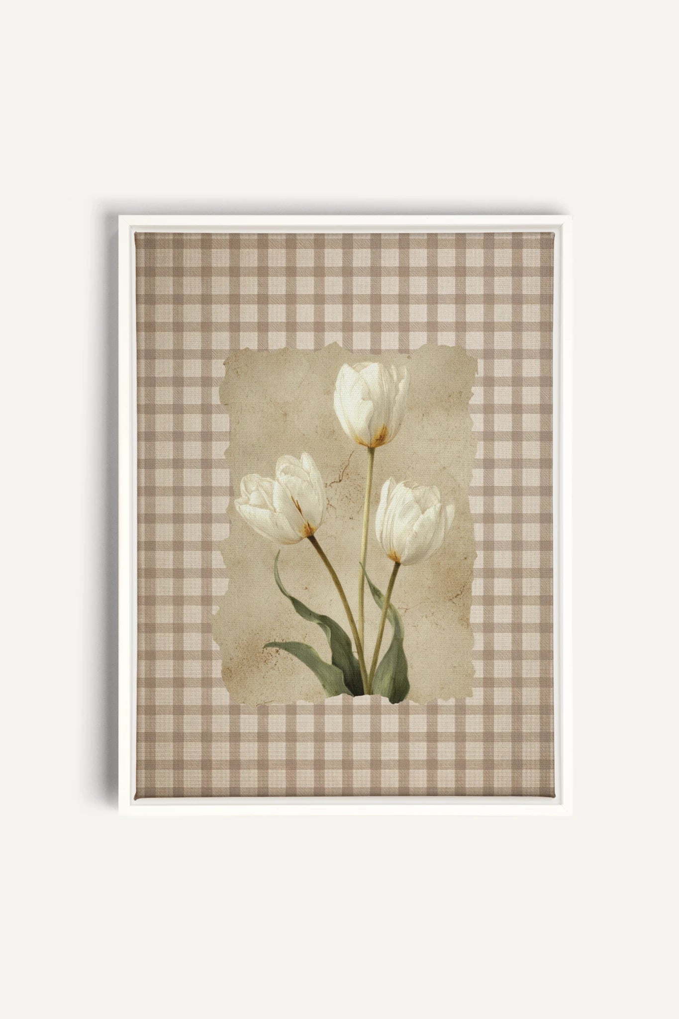 SOFT SPRING, Work on stretched canvas, framed White