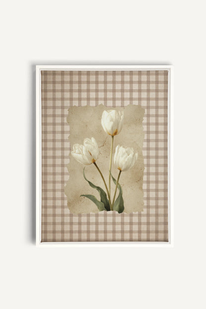 SOFT SPRING, Work on stretched canvas, framed White