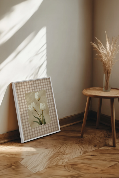 SOFT SPRING, Work on stretched canvas, framed White