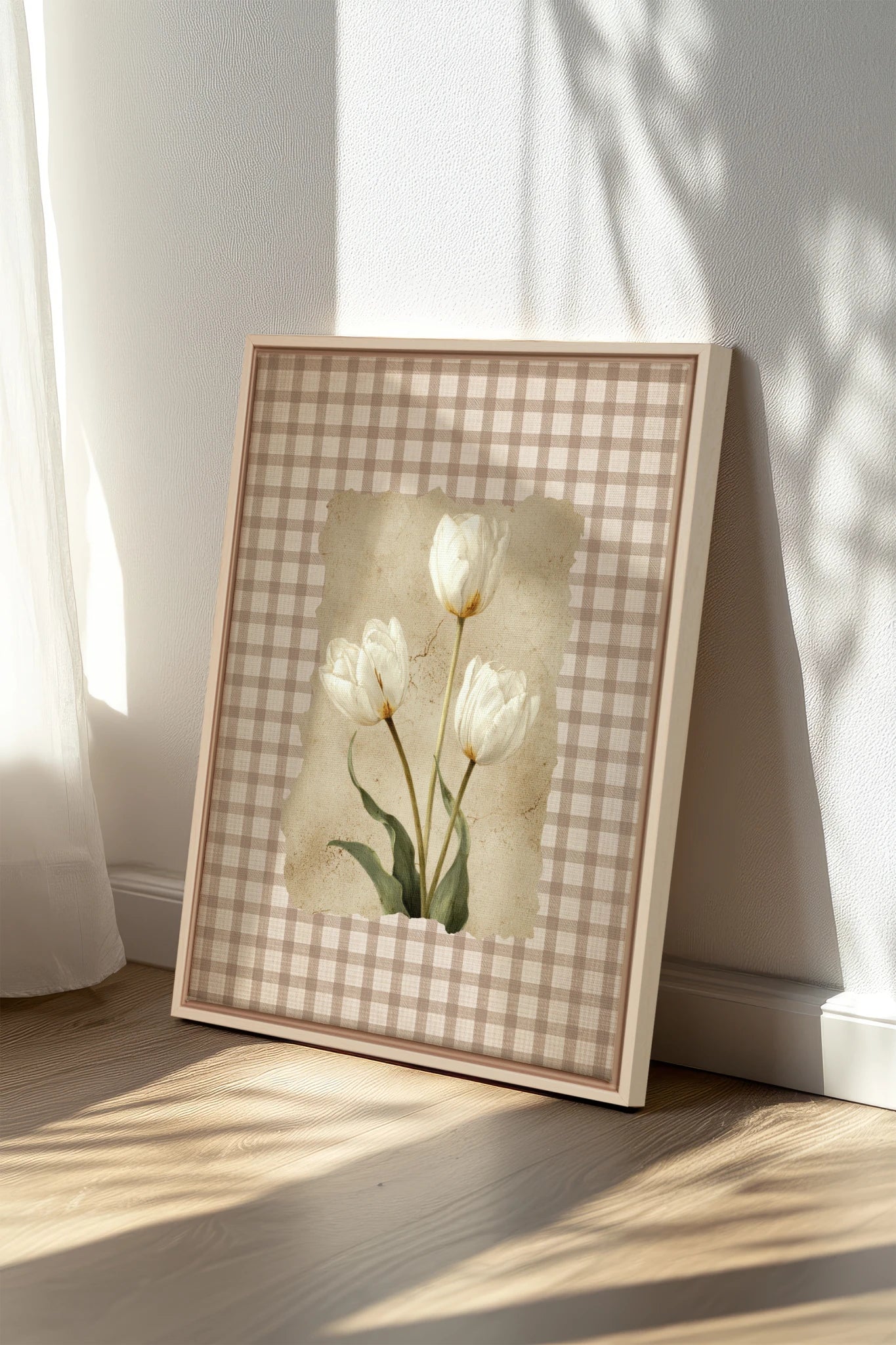 SOFT SPRING, Oeuvre sur toile étirée, encadré Naturel Clair