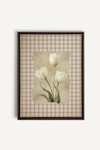 SOFT SPRING, Work on stretched canvas, framed Walnut Brown