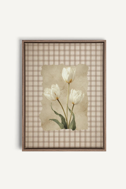SOFT SPRING, Work on stretched canvas, framed Oak Brown