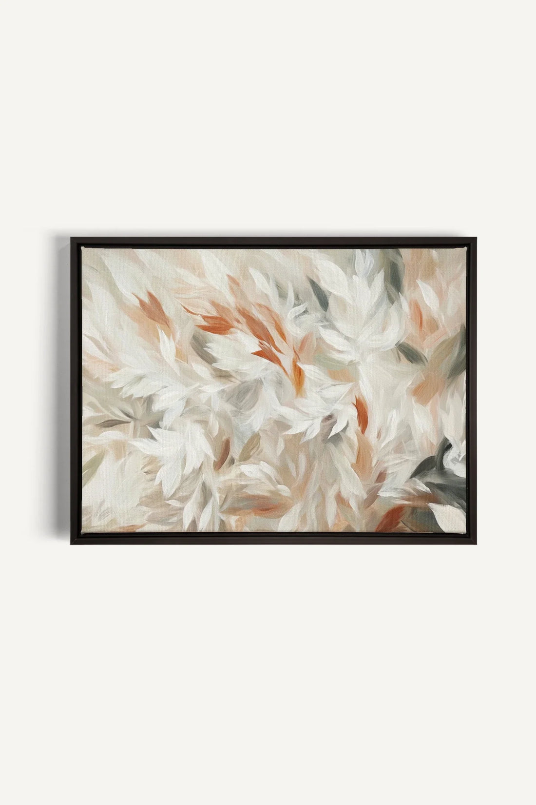 OLEKA CANVAS - SOUFFLE DE PLUMES, Oeuvre sur toile étirée, encadré Noir