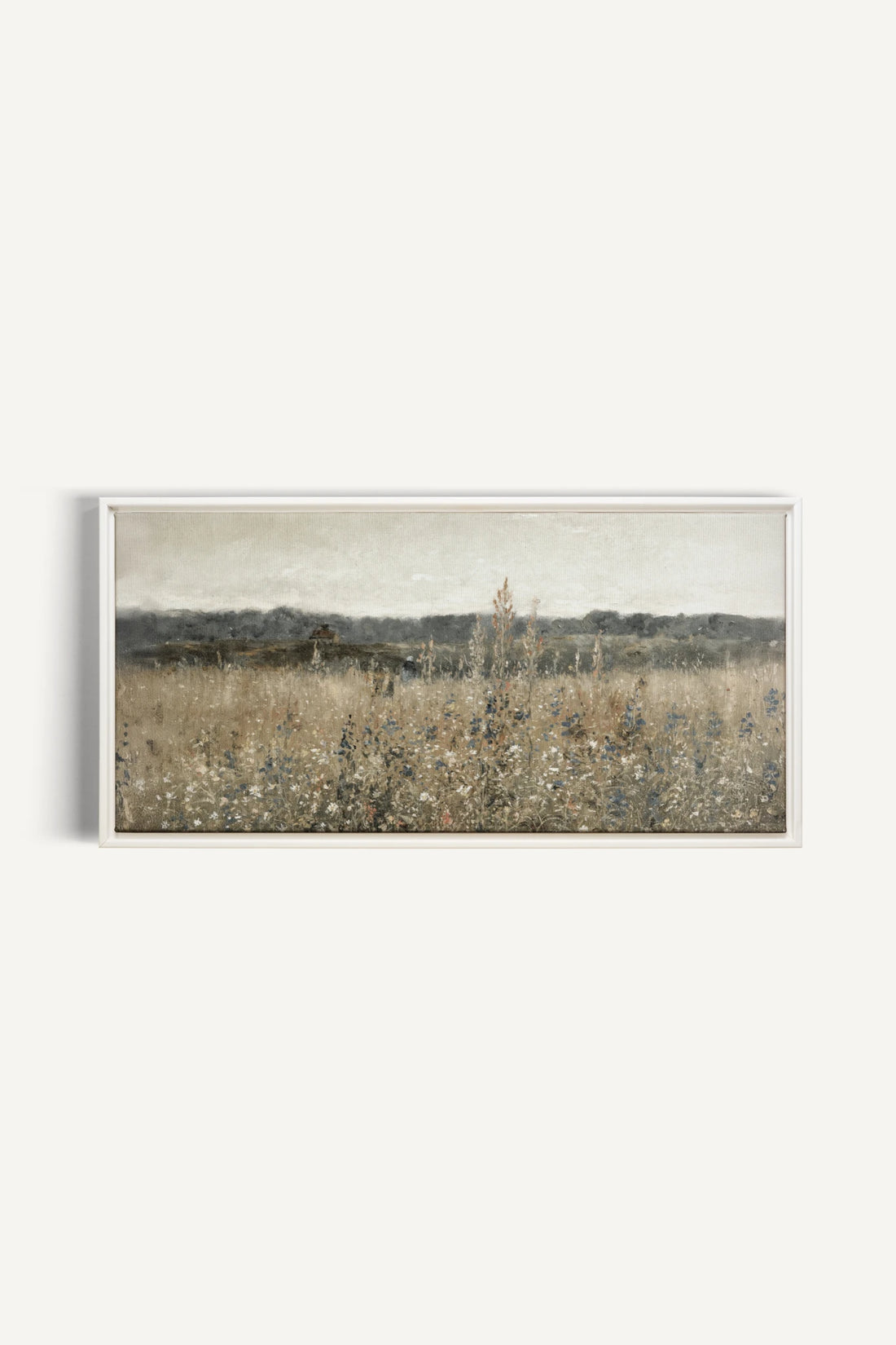 SOUFFLE DES PRÉS, Oeuvre sur toile étirée, encadré Blanc
