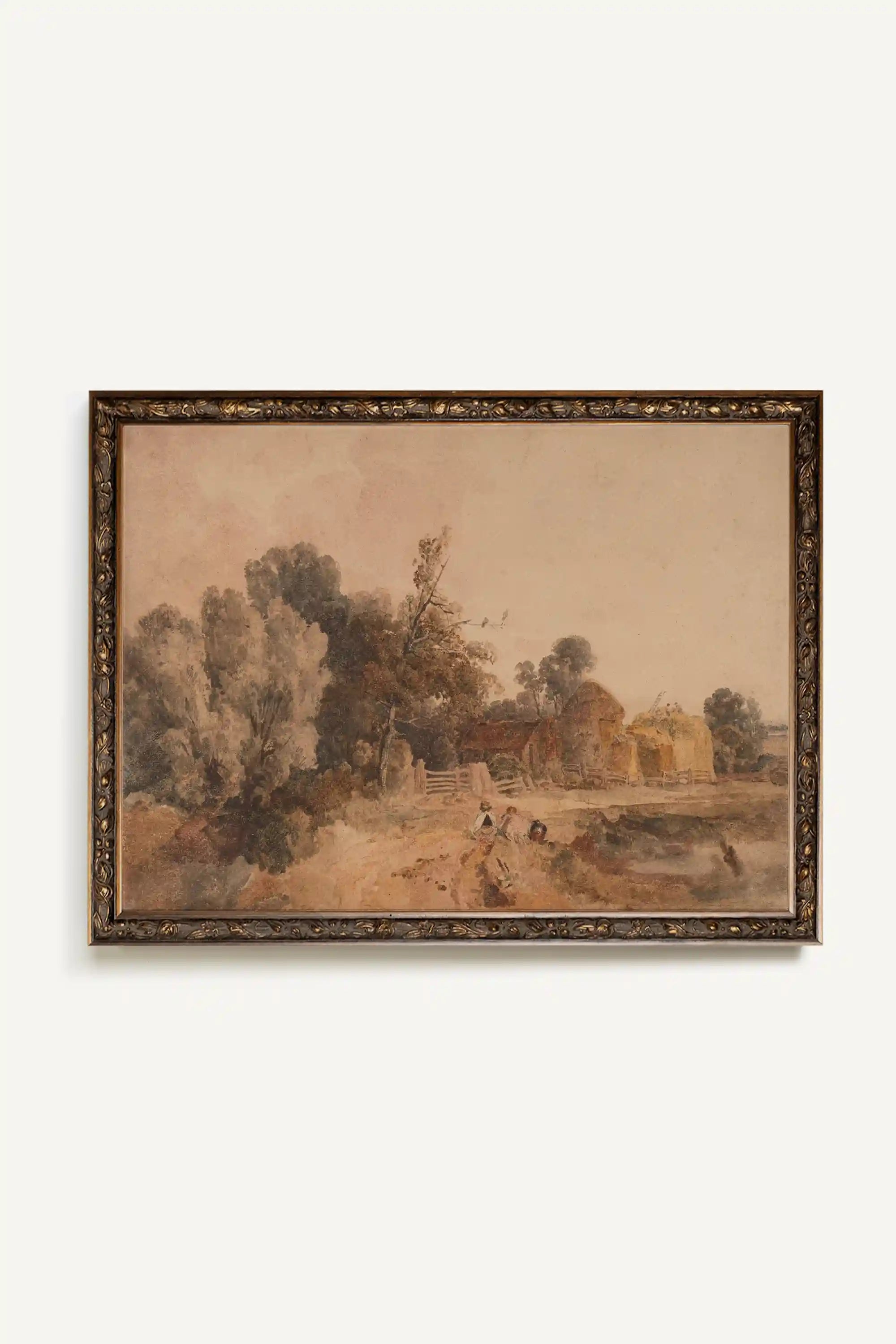 SOUVENIRS FANÉS, Oeuvre sur toile rigide, encadré Vintage Bronze