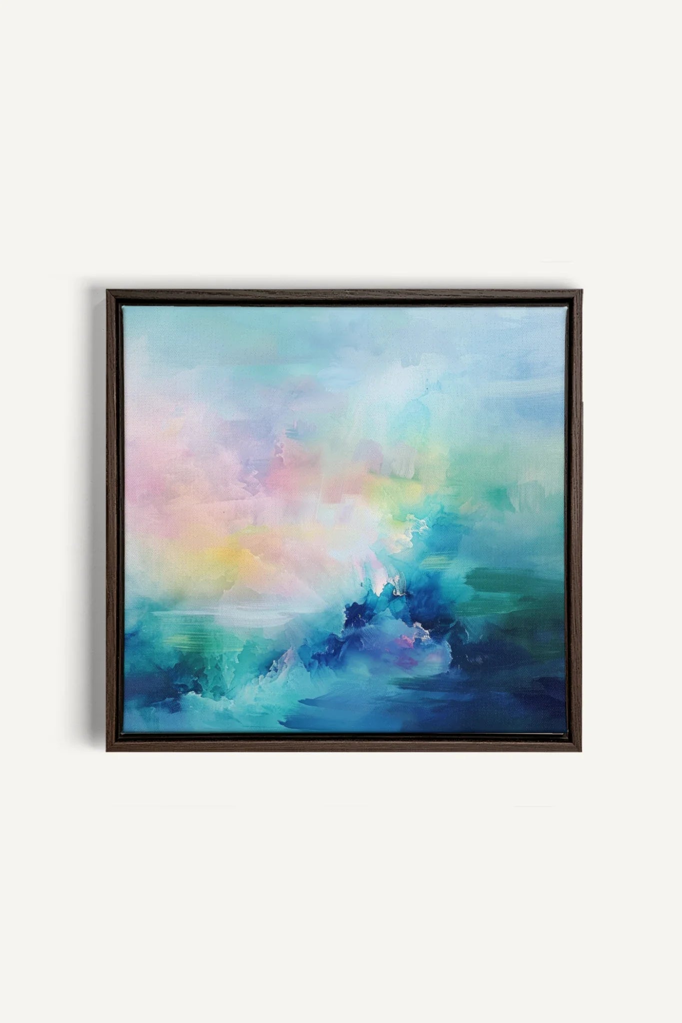 OLEKA CANVAS - SPLASH OF JOY, Oeuvre sur toile étirée, encadré Brun Noyer