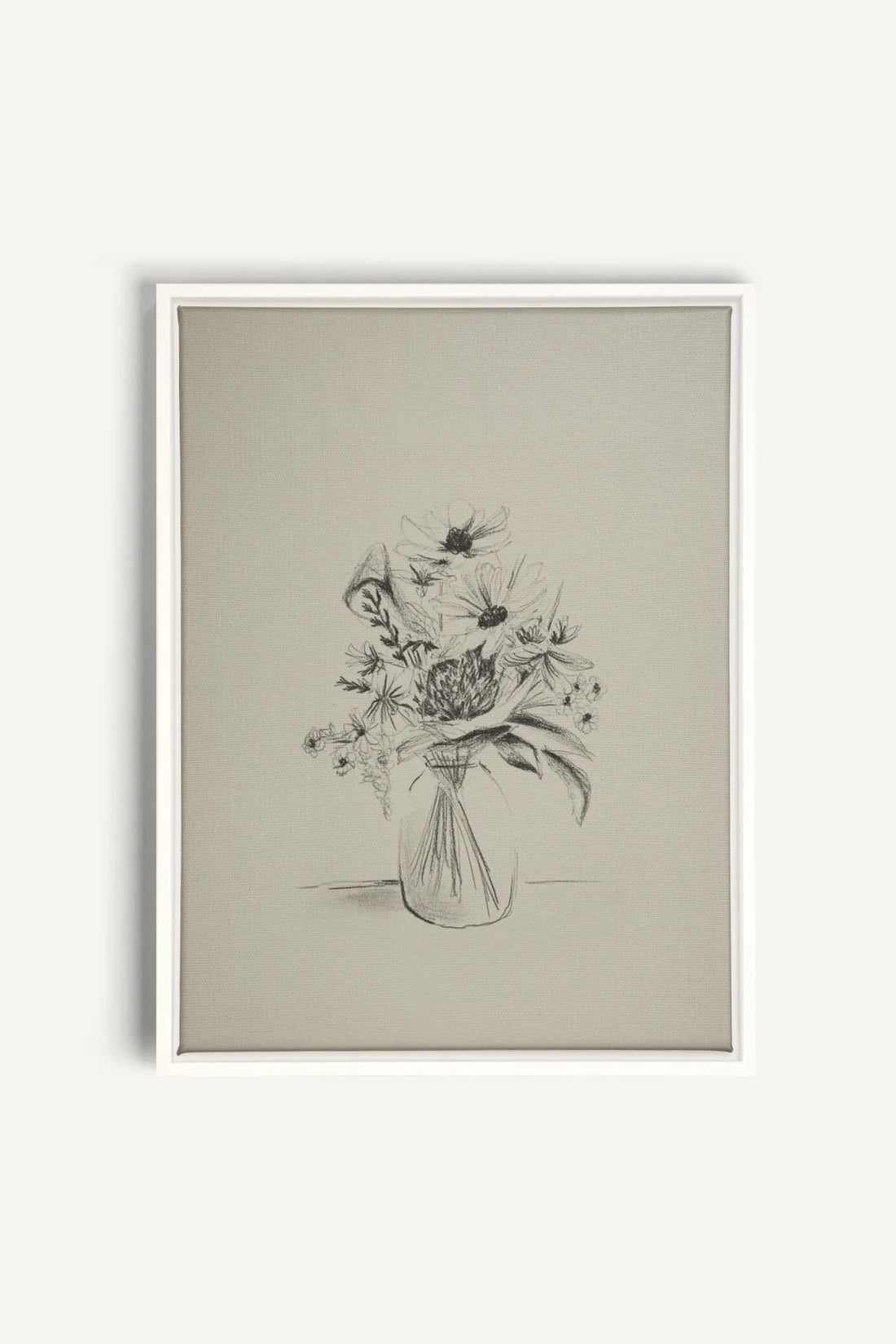 OLEKA CANVAS - SPRING BOUQUET, Oeuvre sur toile étirée, encadré Blanc
