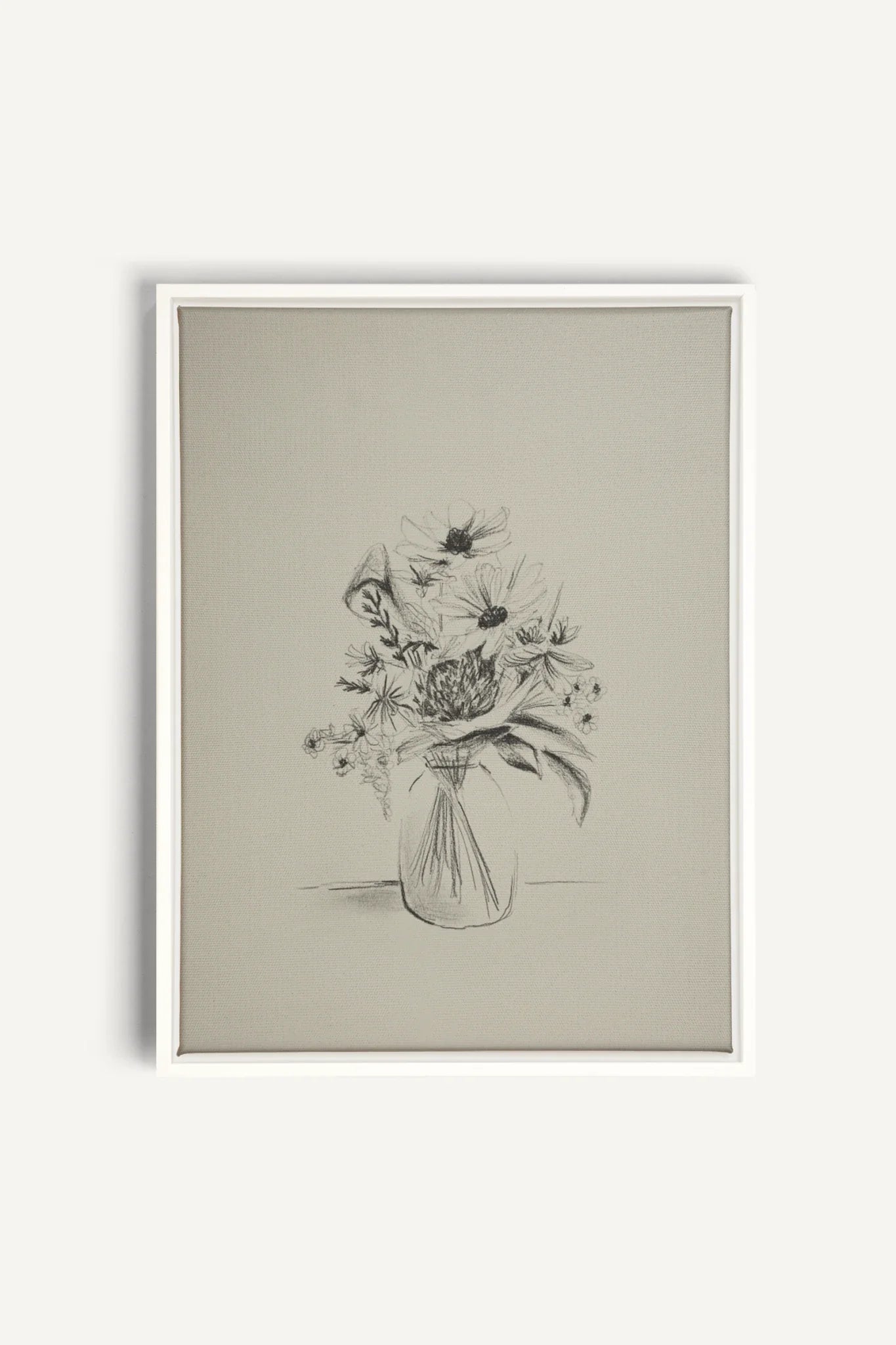 OLEKA CANVAS - SPRING BOUQUET, Oeuvre sur toile étirée, encadré Blanc