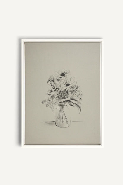 OLEKA CANVAS - SPRING BOUQUET, Oeuvre sur toile étirée, encadré Blanc