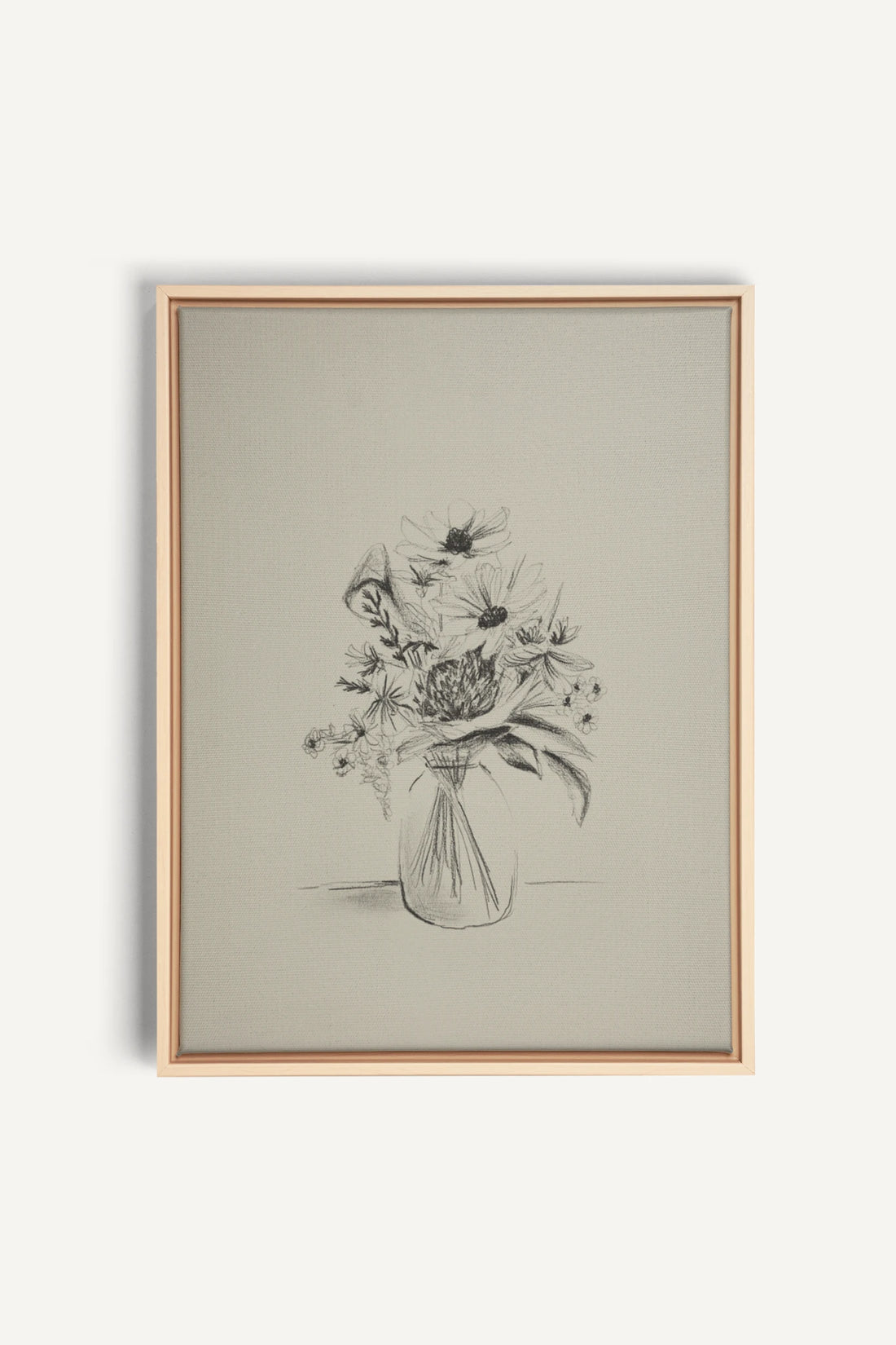 SPRING BOUQUET, Oeuvre sur toile étirée, encadré Naturel Clair