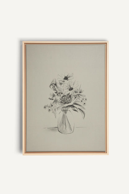 SPRING BOUQUET, Oeuvre sur toile étirée, encadré Naturel Clair