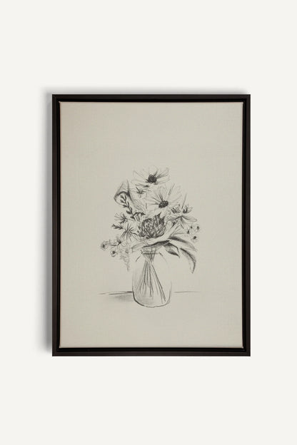 OLEKA CANVAS - SPRING BOUQUET, Oeuvre sur toile étirée, encadré Noir