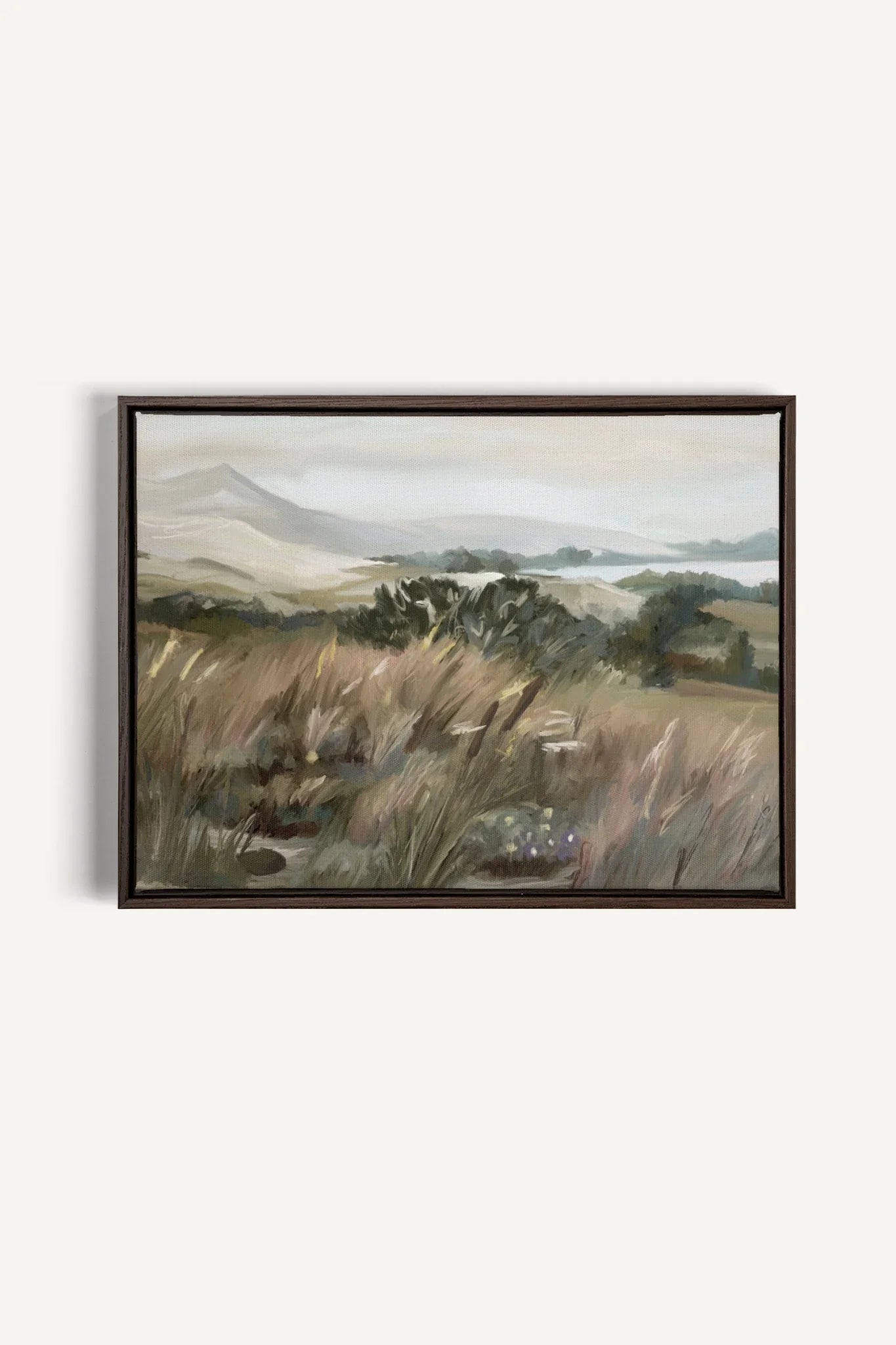 OLEKA CANVAS - SPRING MEADOW, Oeuvre sur toile étirée, encadré Brun Noyer
