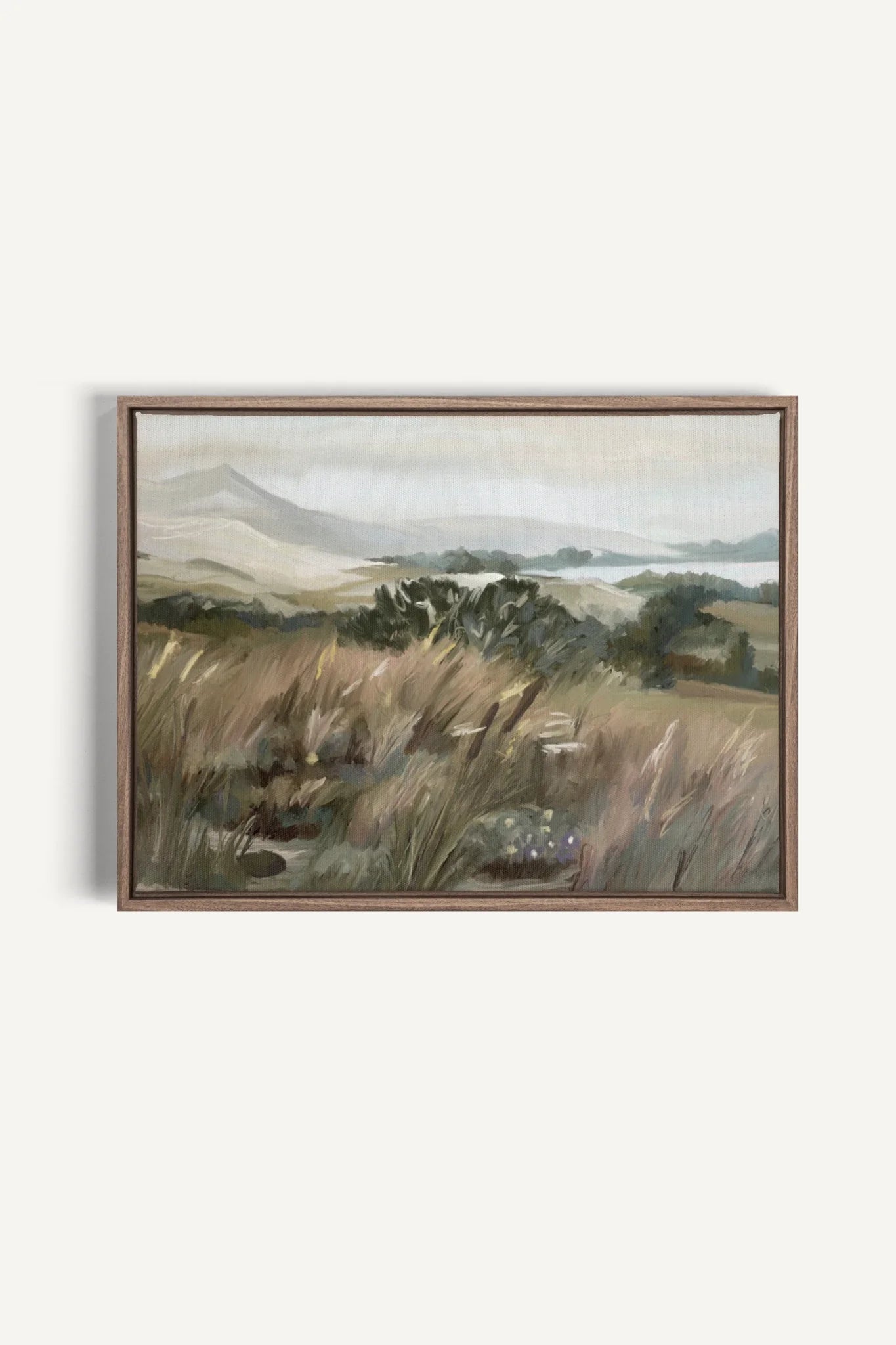 OLEKA CANVAS - SPRING MEADOW, Oeuvre sur toile étirée, encadré Brun Chêne