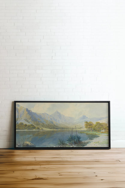 STILLWATER HAVEN, Work on stretched canvas, framed Black