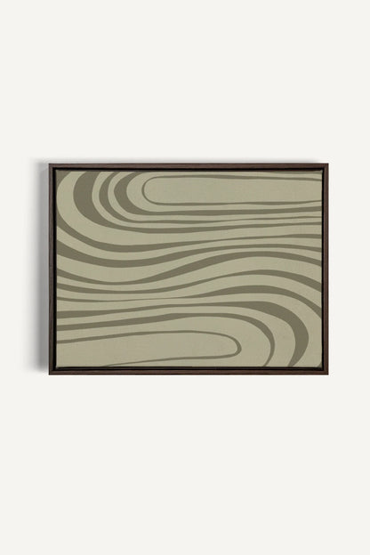 OLEKA CANVAS - STREAMLINES, Oeuvre sur toile étirée, encadré Brun Noyer