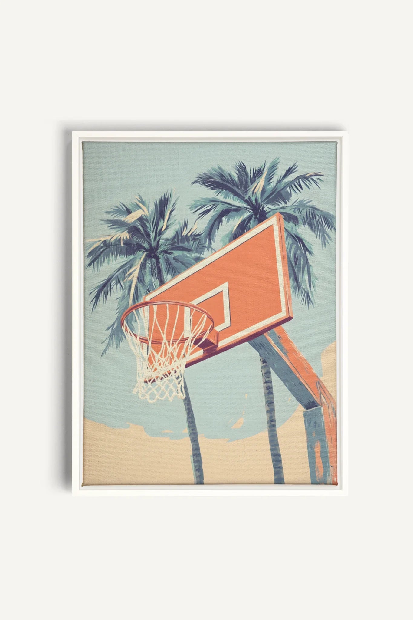 OLEKA CANVAS - SUMMER HOOPS, Oeuvre sur toile étirée, encadré Blanc