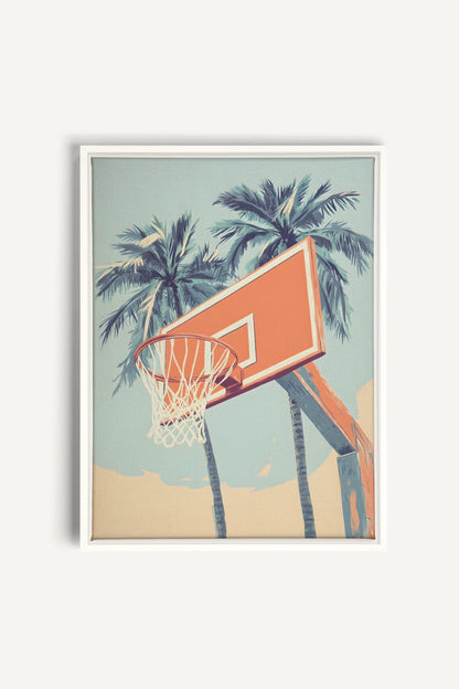 OLEKA CANVAS - SUMMER HOOPS, Oeuvre sur toile étirée, encadré Blanc
