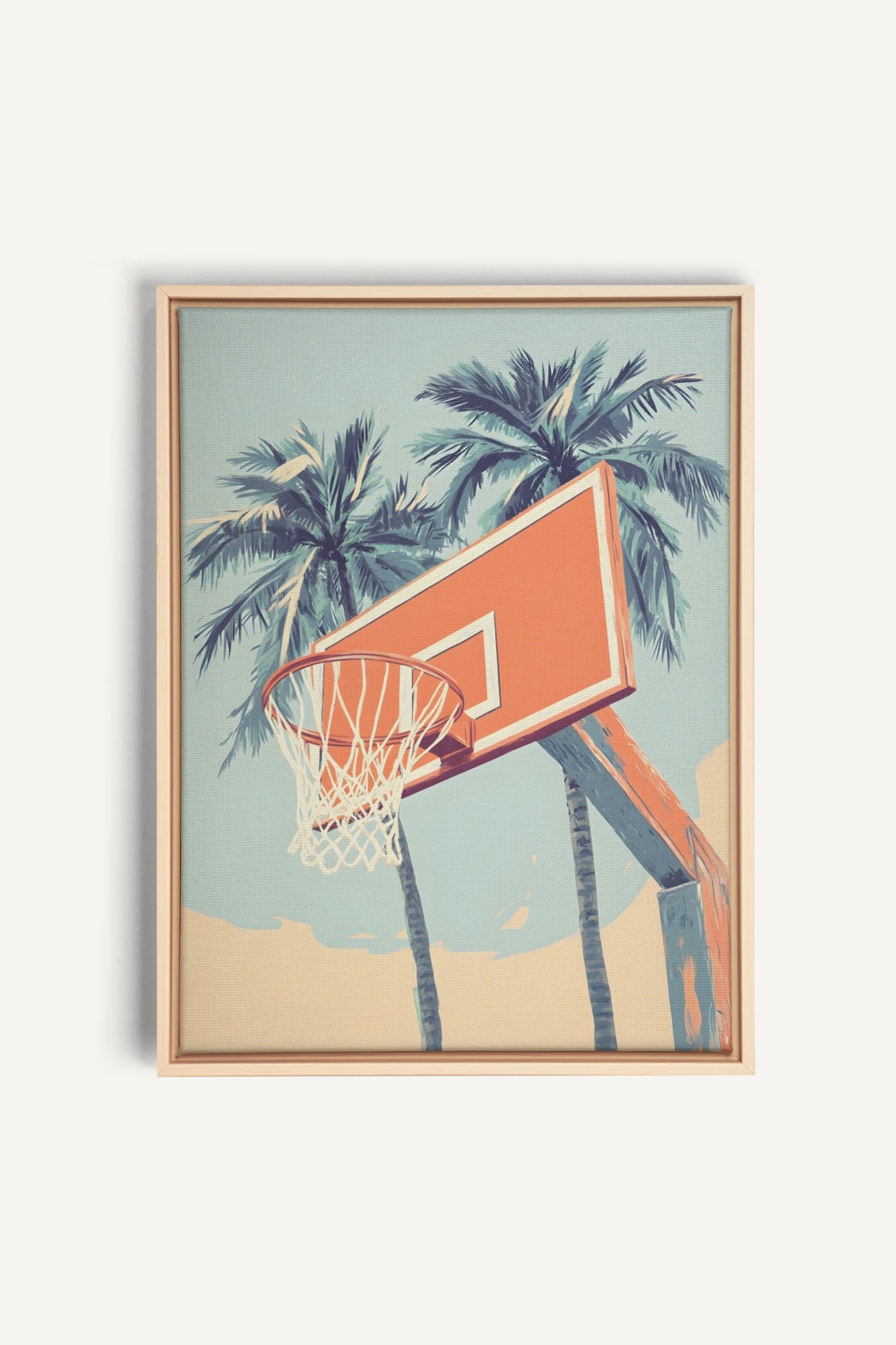 SUMMER HOOPS, Oeuvre sur toile étirée, encadré Naturel Clair