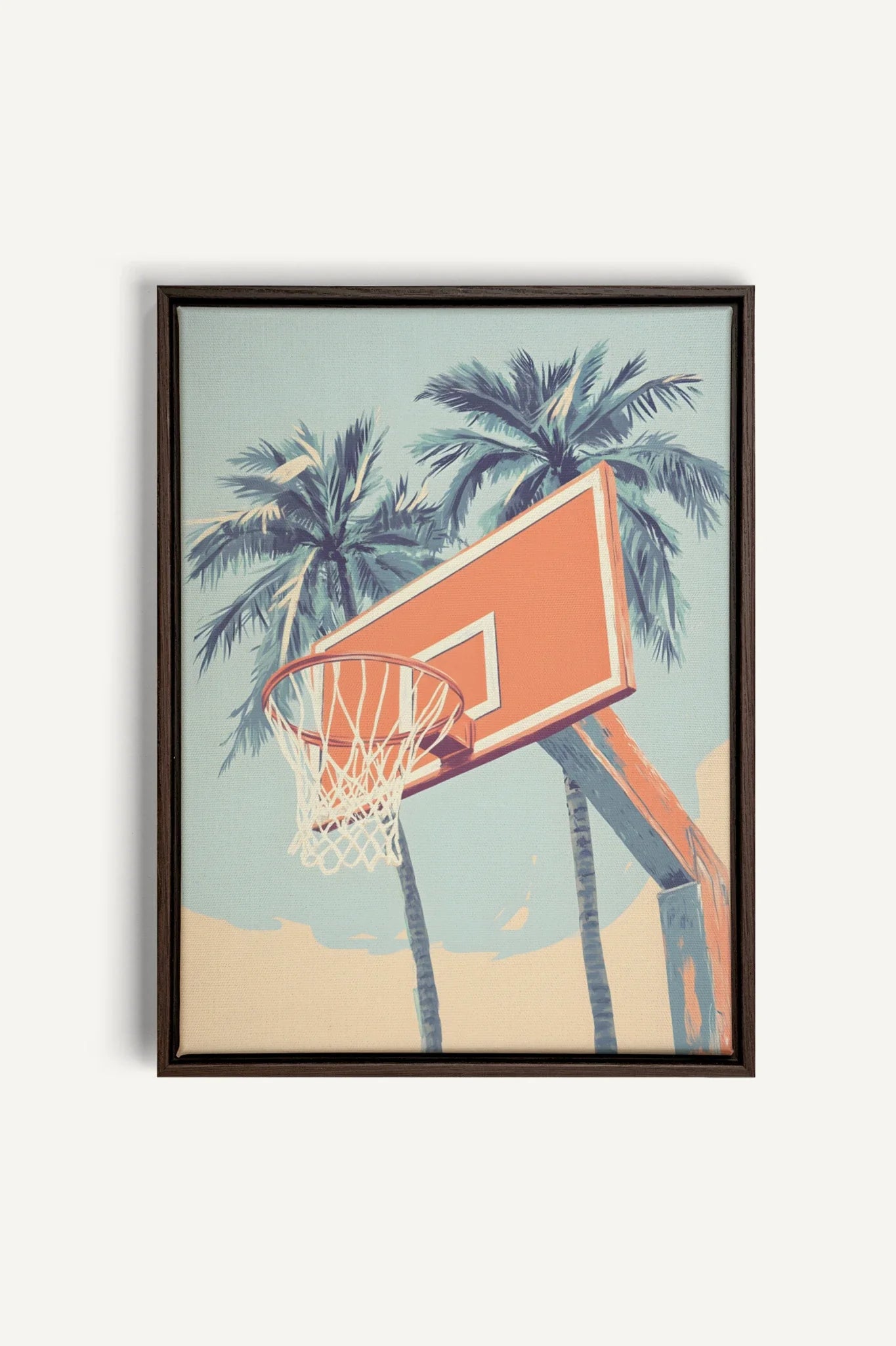OLEKA CANVAS - SUMMER HOOPS, Oeuvre sur toile étirée, encadré Brun Noyer