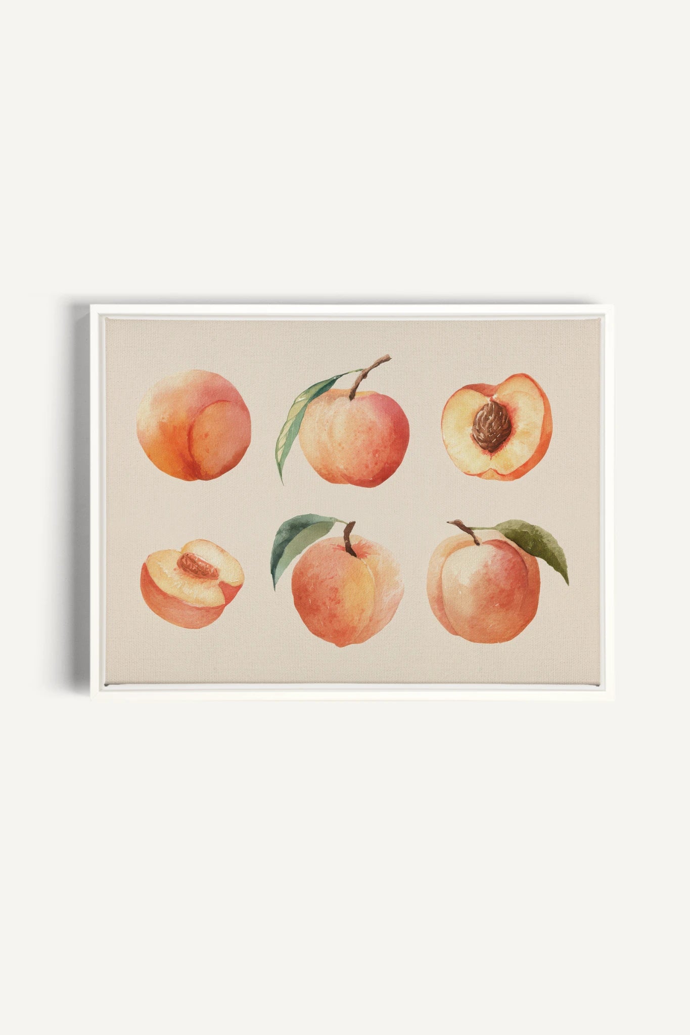 SUMMER PEACHES, Oeuvre sur toile étirée, encadré Blanc