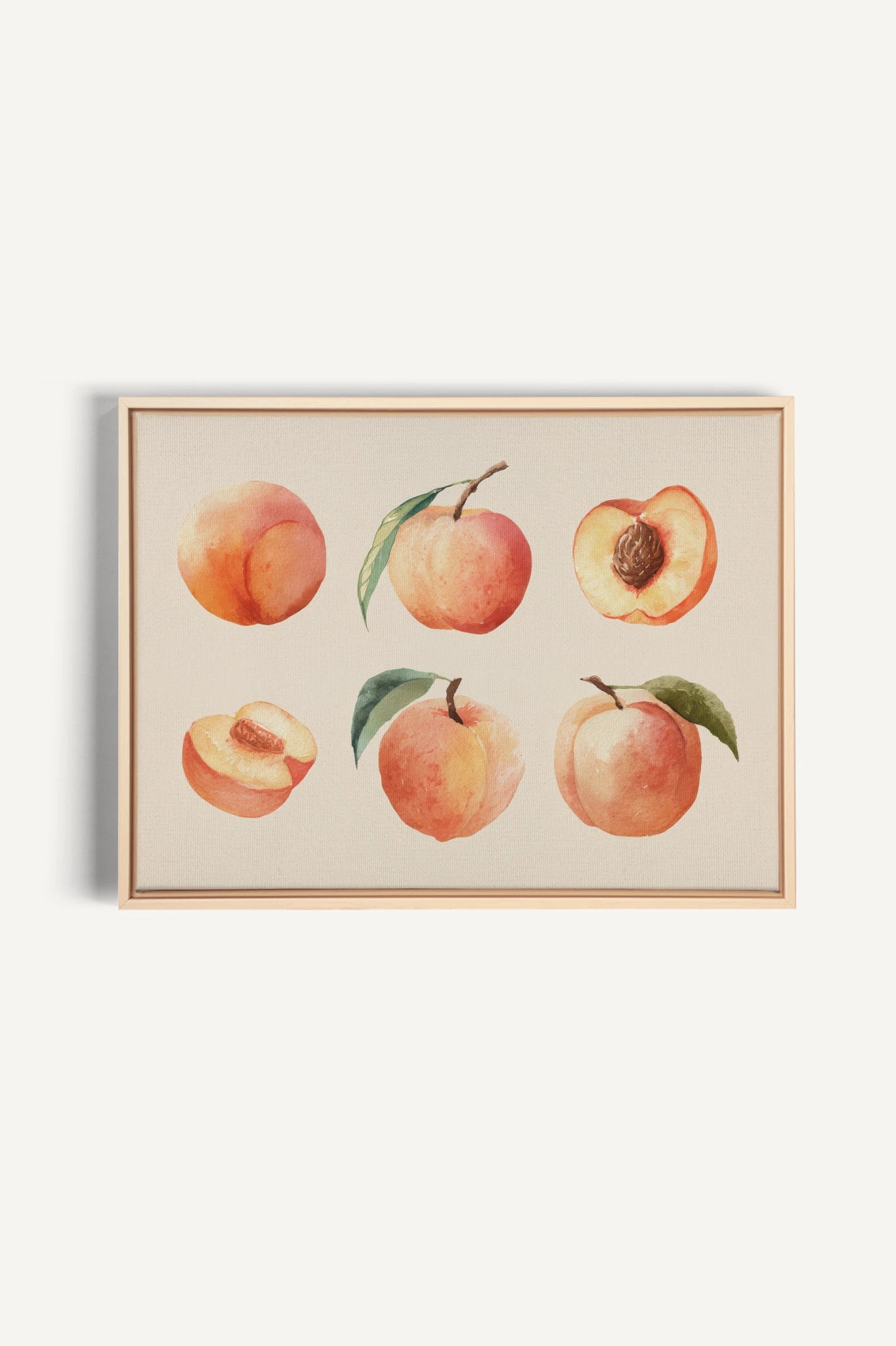 SUMMER PEACHES, Oeuvre sur toile étirée, encadré Naturel Clair