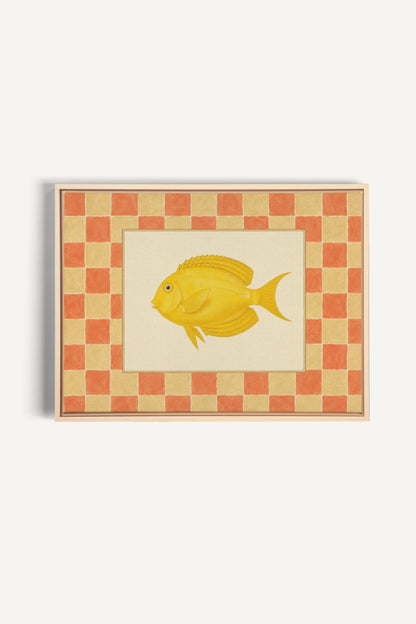 SUNLIT FISH, Oeuvre sur toile étirée, encadré Naturel Clair