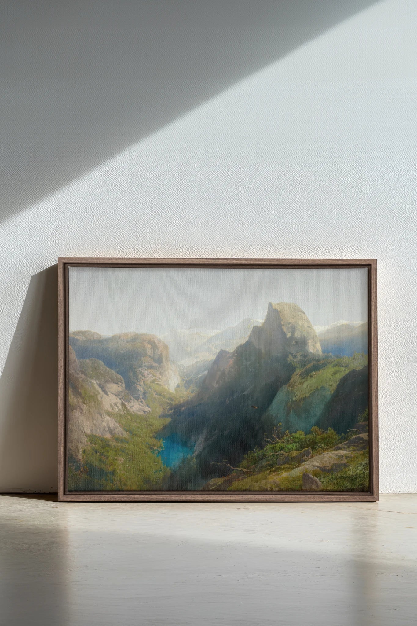 SUNLIT GORGE, Oeuvre sur toile étirée, encadré Brun Chêne