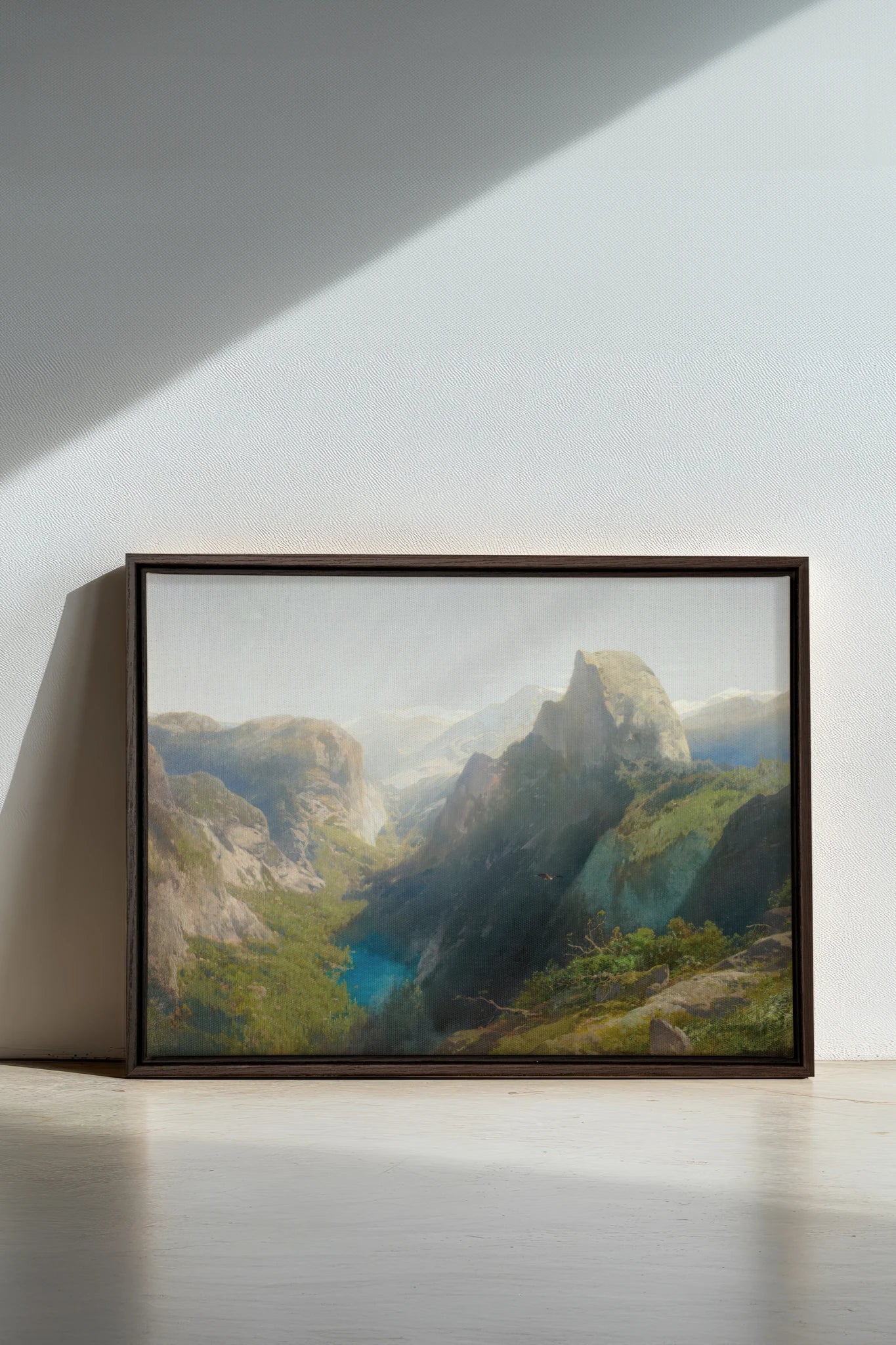 SUNLIT GORGE, Work on stretched canvas, framed Walnut Brown