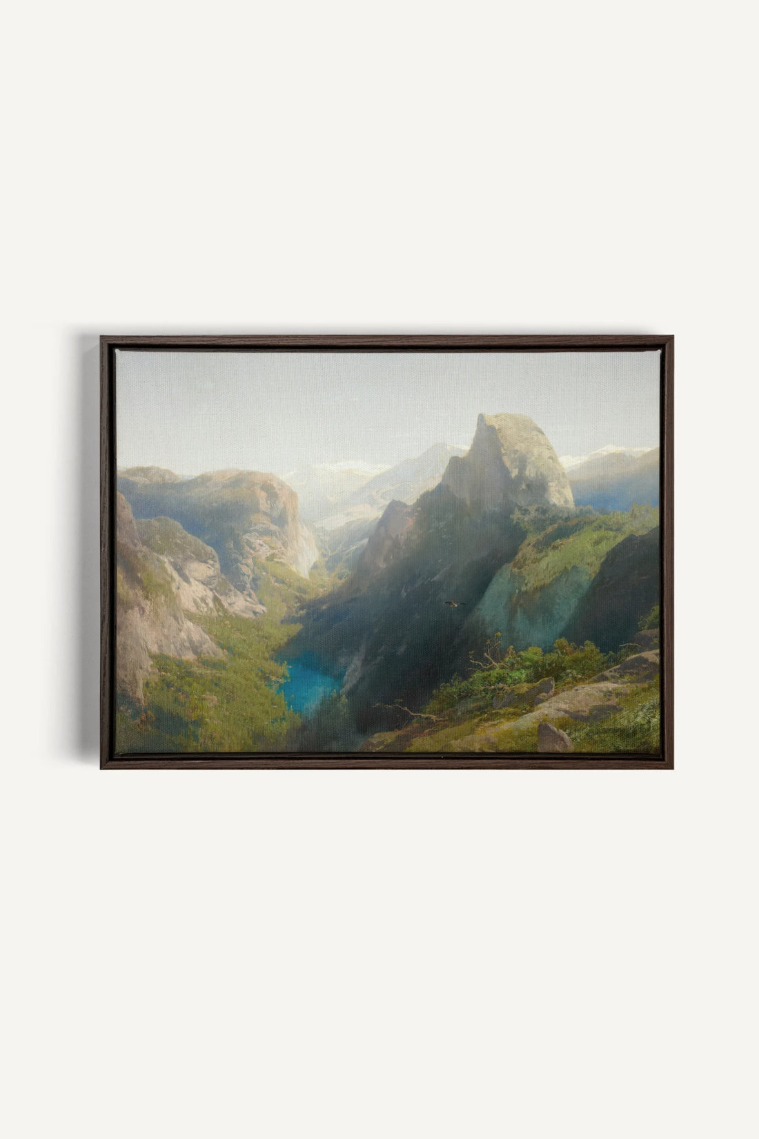 SUNLIT GORGE, Oeuvre sur toile étirée, encadré Brun Noyer