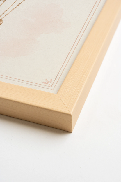 SWEET FLIGHT, Artwork on rigid canvas, framed in Light Natural