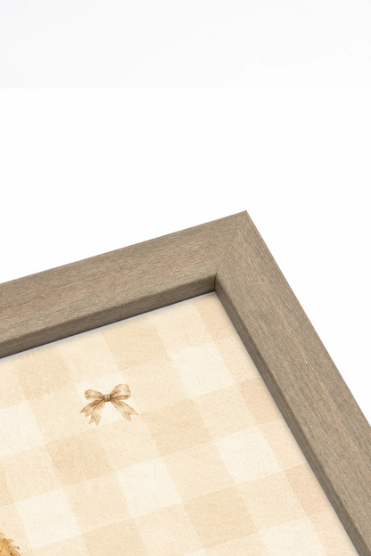 SWEET TEDDY, Oeuvre sur toile rigide, encadré brun chêne