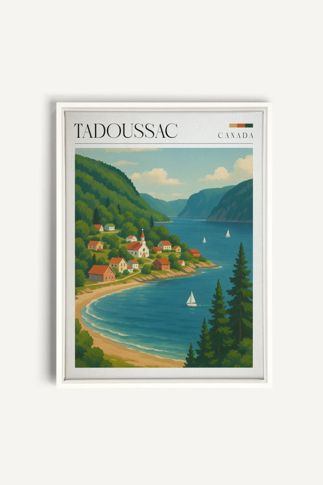 OLEKA CANVAS - TADOUSSAC, Oeuvre sur toile étirée, encadré Blanc