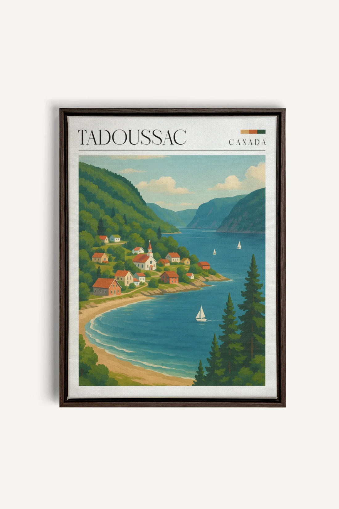 OLEKA CANVAS - TADOUSSAC, Oeuvre sur toile étirée, encadré Brun Noyer