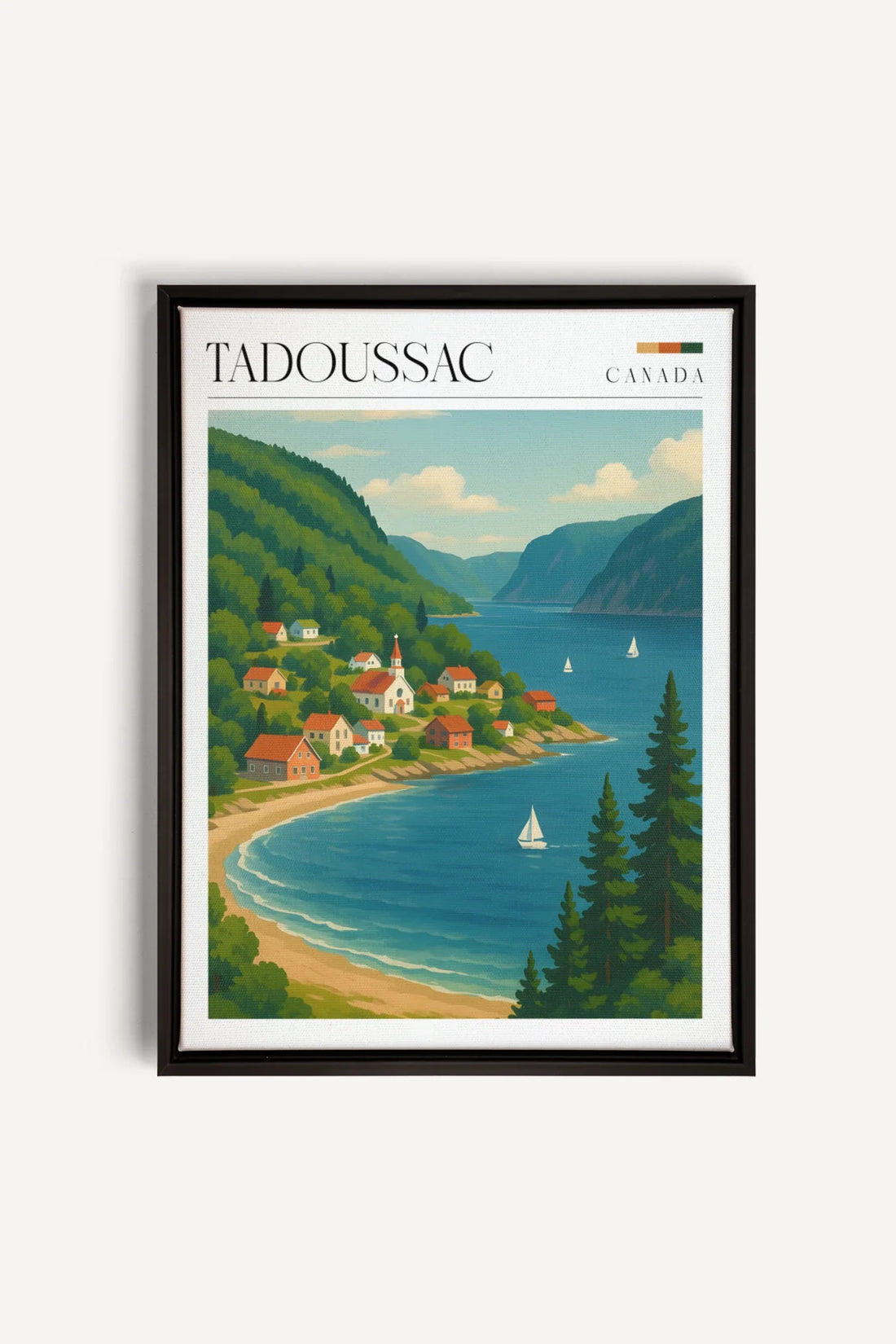 OLEKA CANVAS - TADOUSSAC, Oeuvre sur toile étirée, encadré Noir