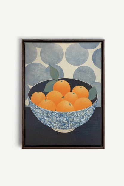 OLEKA CANVAS - TANGERINE DREAM, Oeuvre sur toile étirée, encadré Brun Noyer