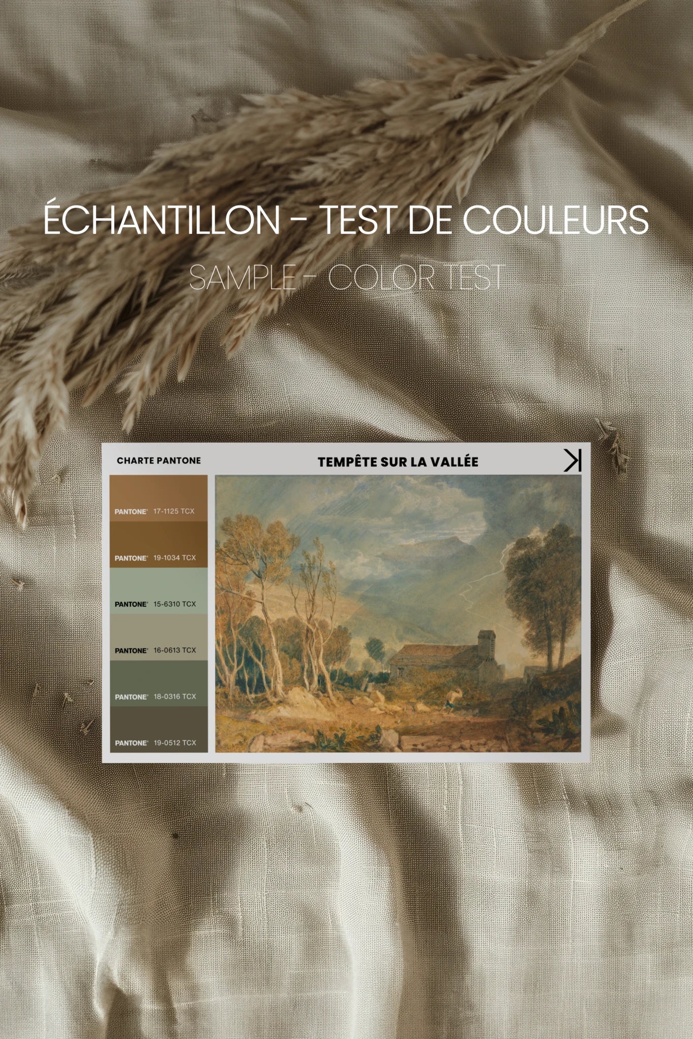 TEMPÊTE SUR LA VALLÉE, Oeuvre sur toile rigide, encadré Vintage Argent