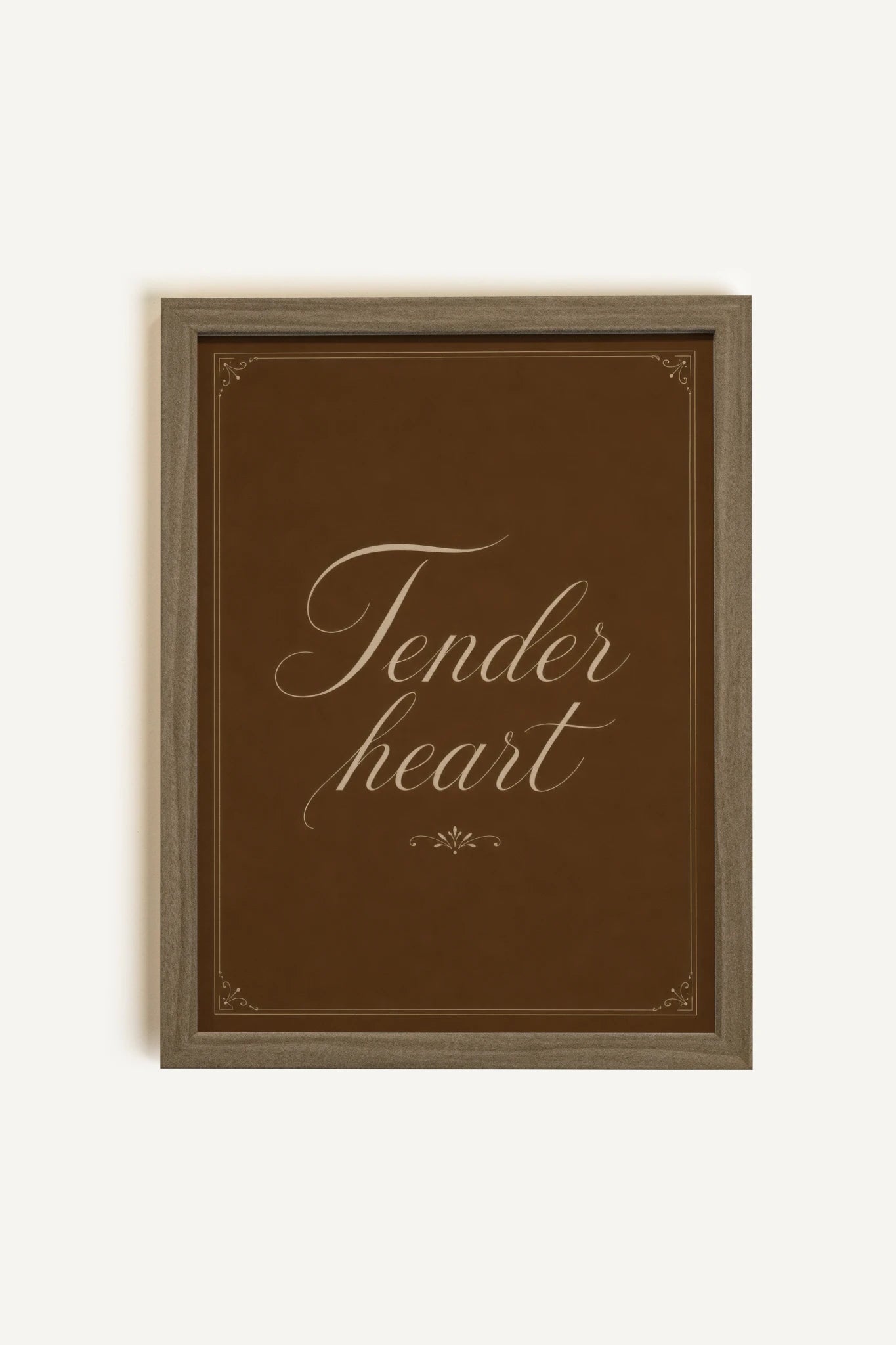 TENDER HEART, Work on canvas, oak brown frame