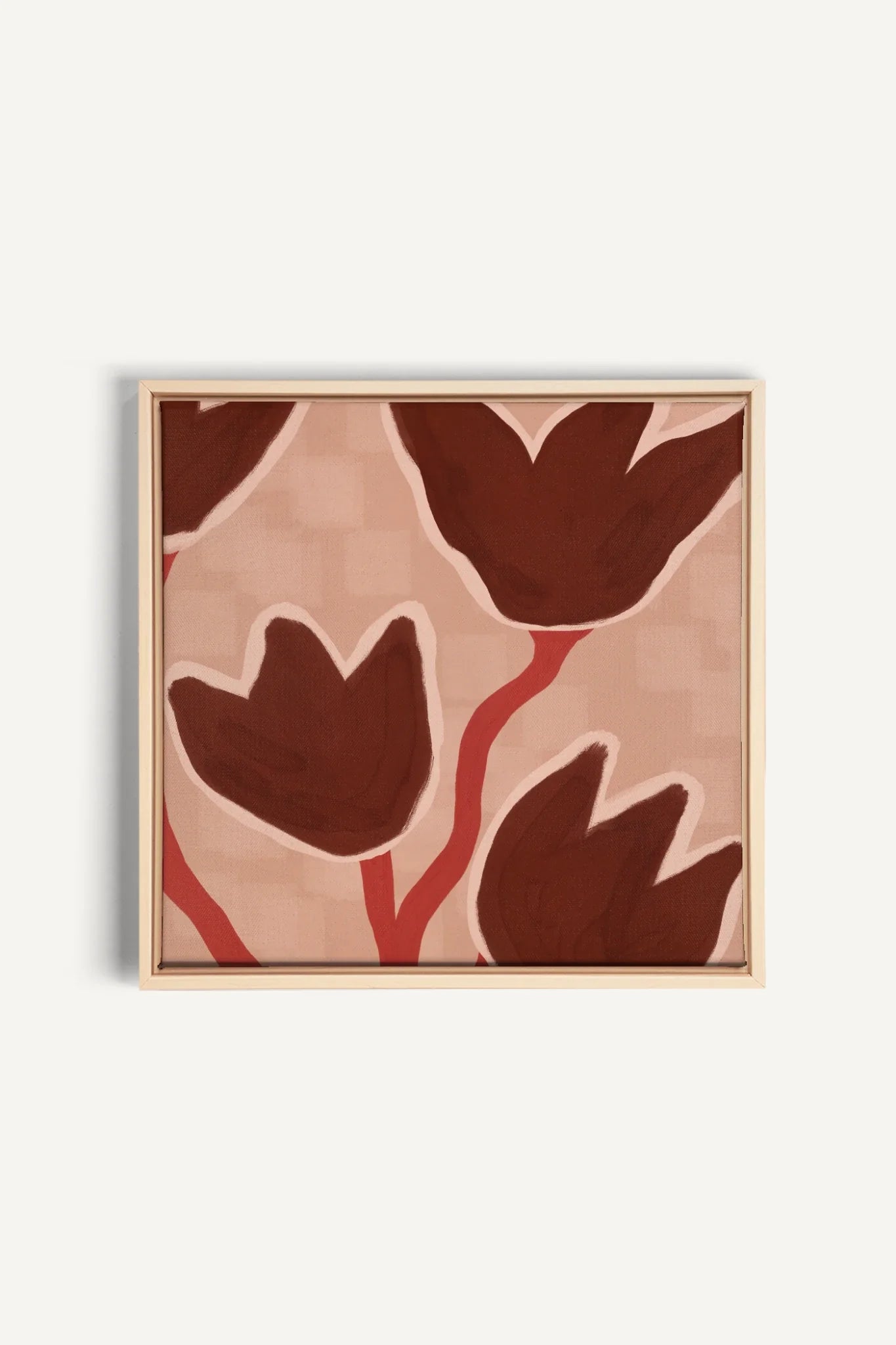 OLEKA CANVAS - TERRE EN FLEURS, Oeuvre sur toile étirée, encadré Naturel Clair