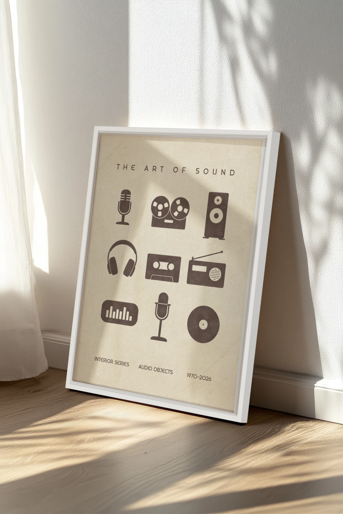 THE ART OF SOUND, Oeuvre sur toile étirée, encadré Blanc