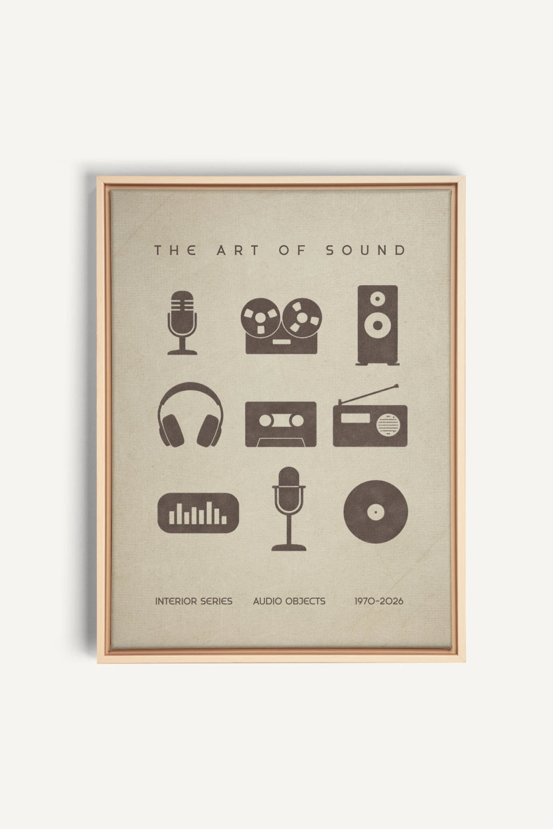 THE ART OF SOUND, Work on stretched canvas, framed Naturel Clair