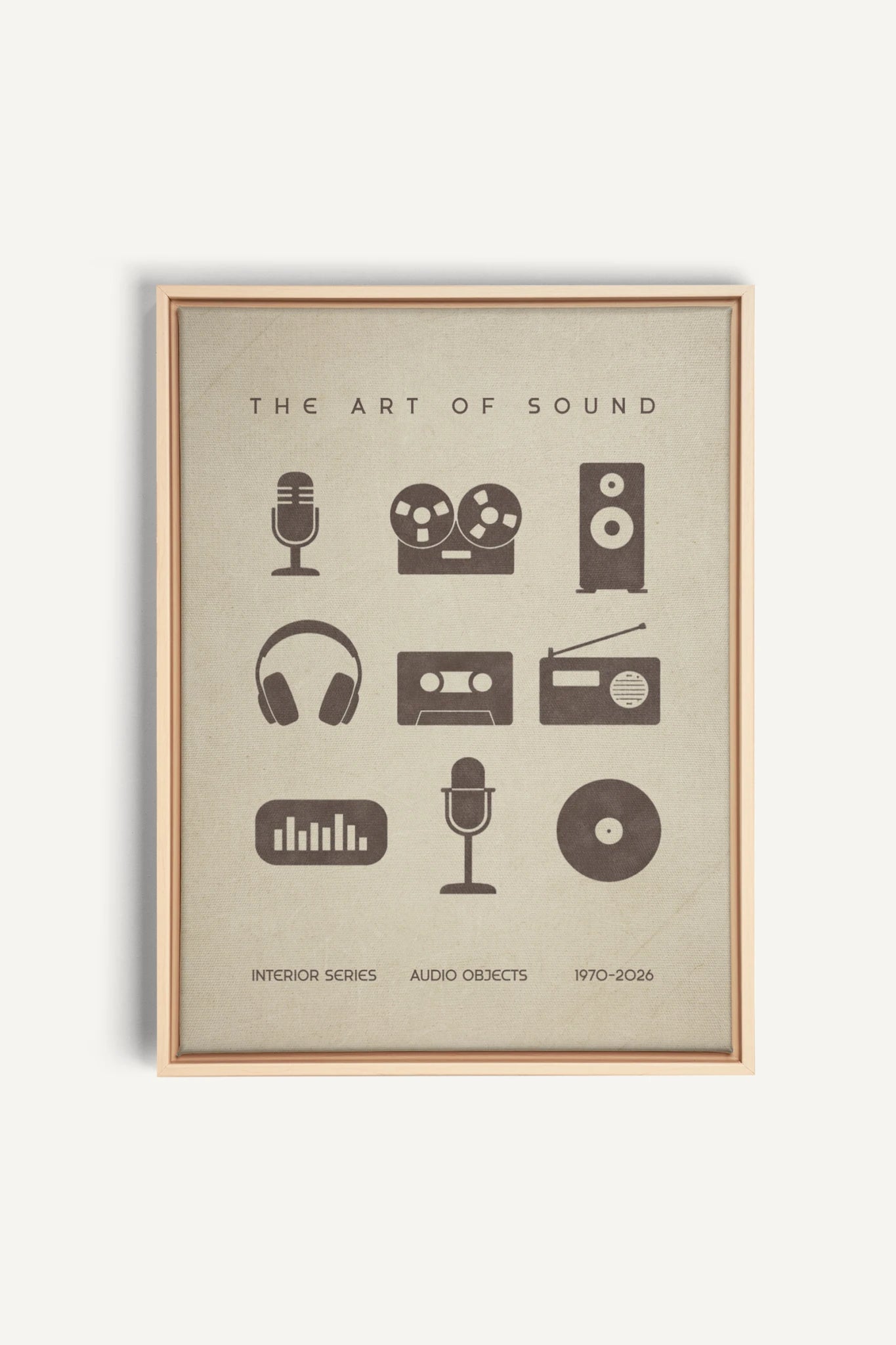 THE ART OF SOUND, Work on stretched canvas, framed Naturel Clair