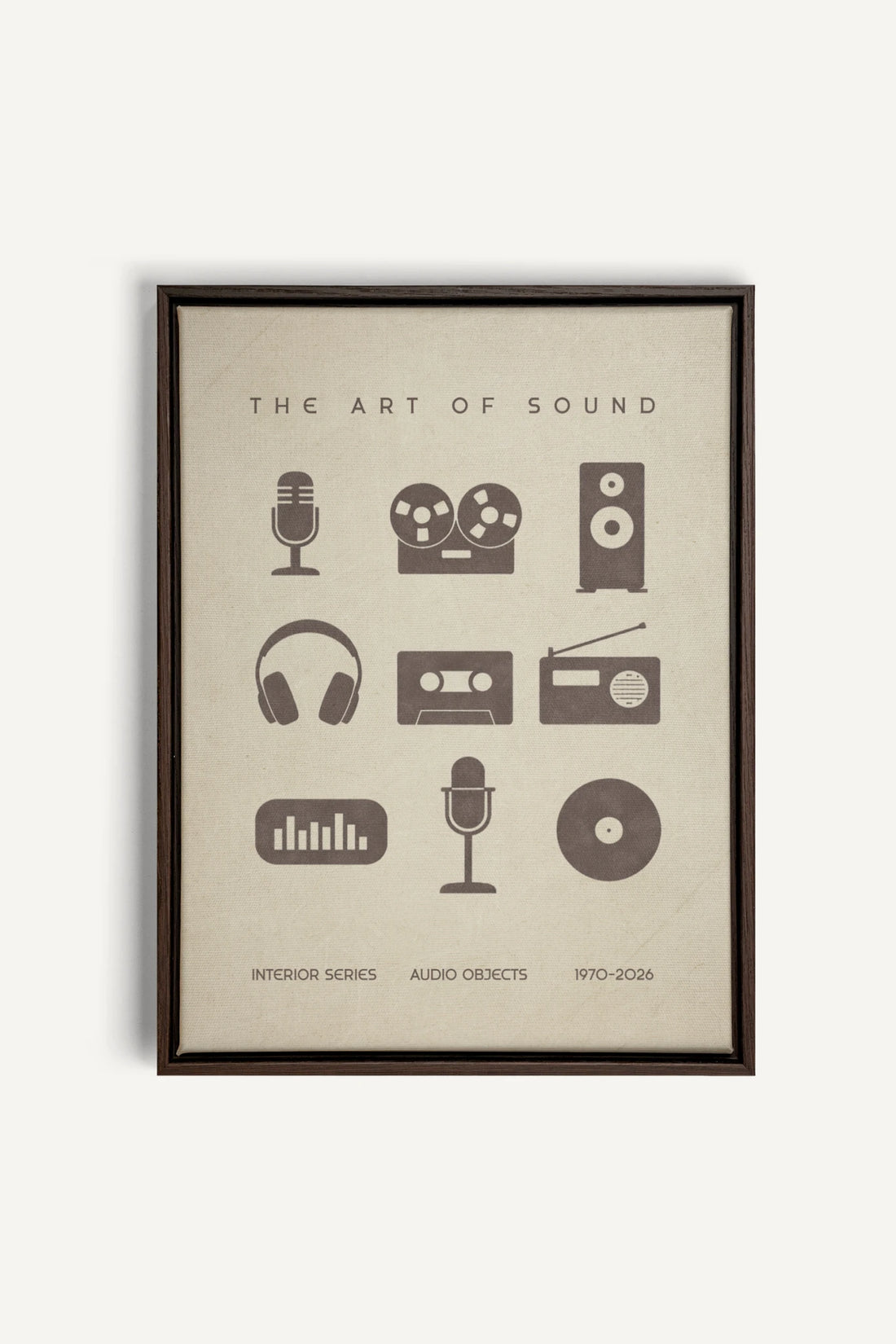 THE ART OF SOUND, Oeuvre sur toile étirée, encadré Brun Noyer