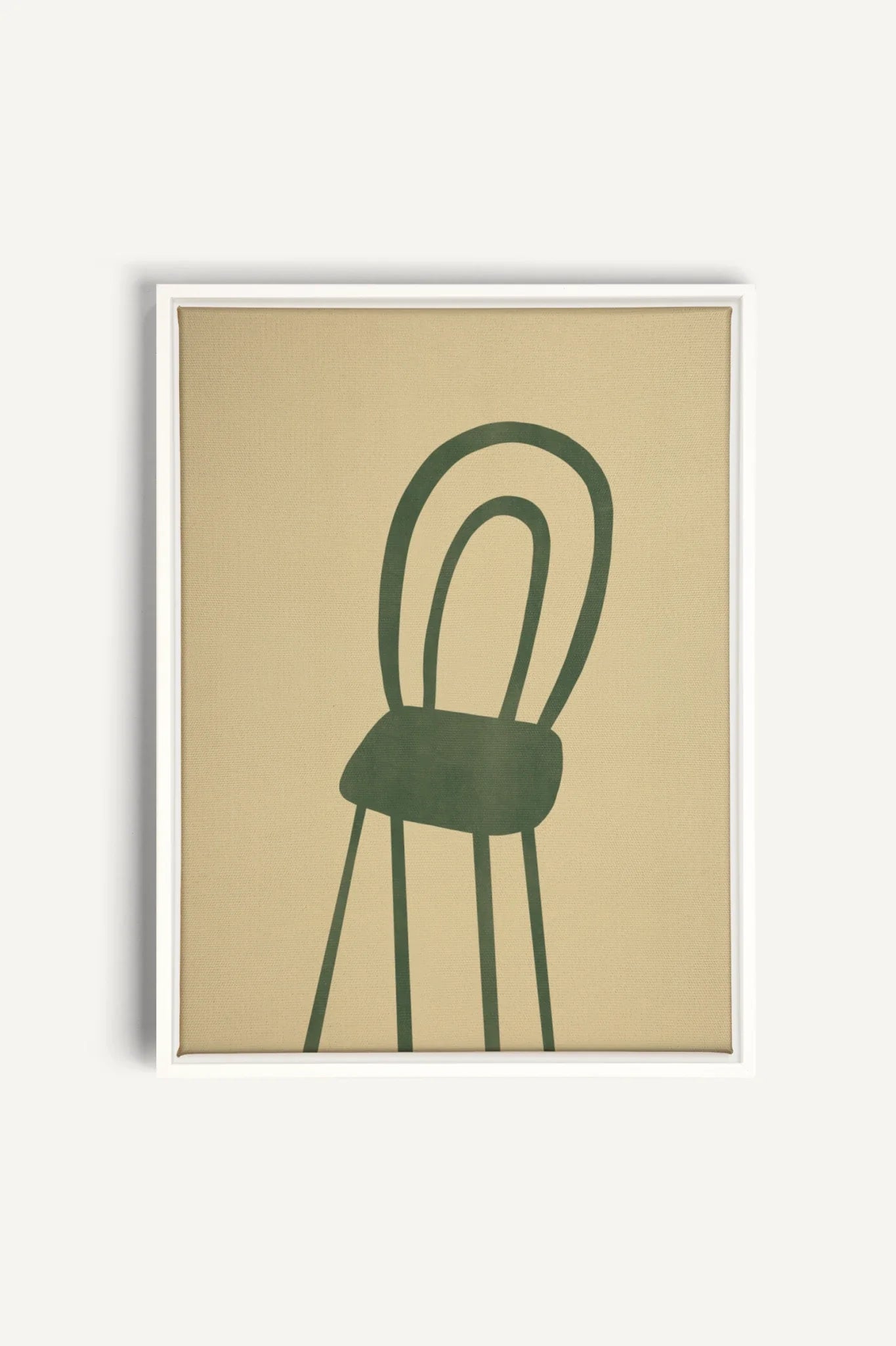 OLEKA CANVAS - THE GREEN CHAIR, Oeuvre sur toile étirée, encadré Blanc