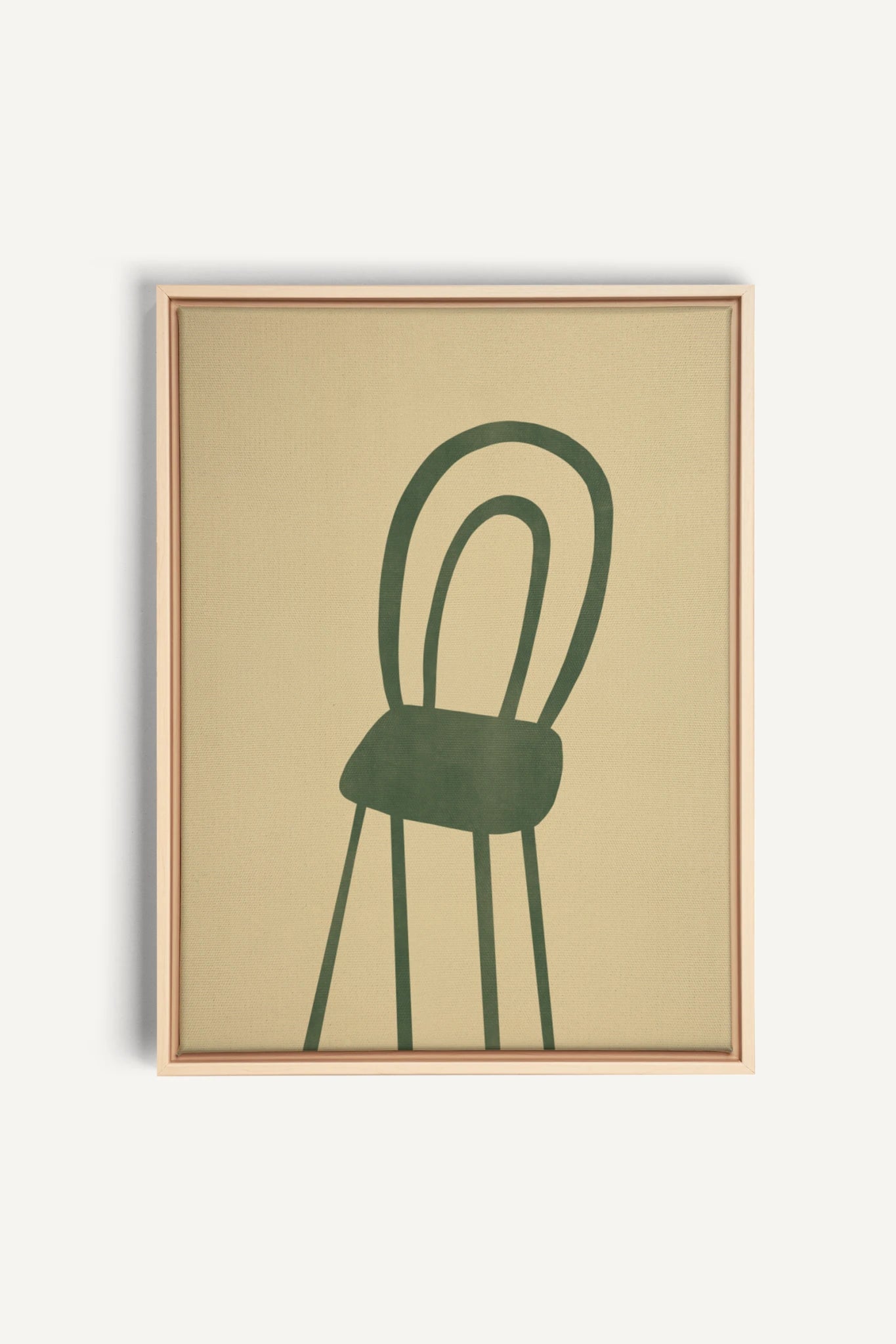THE GREEN CHAIR, Oeuvre sur toile étirée, encadré Naturel Clair