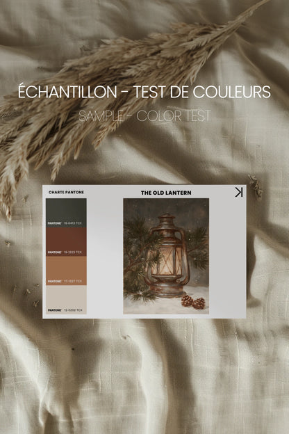 THE OLD LANTERN, Oeuvre sur toile rigide, encadré Vintage Bronze