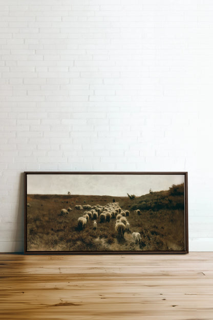 THE PEACEFUL WAY, Oeuvre sur toile étirée, encadré Brun Noyer