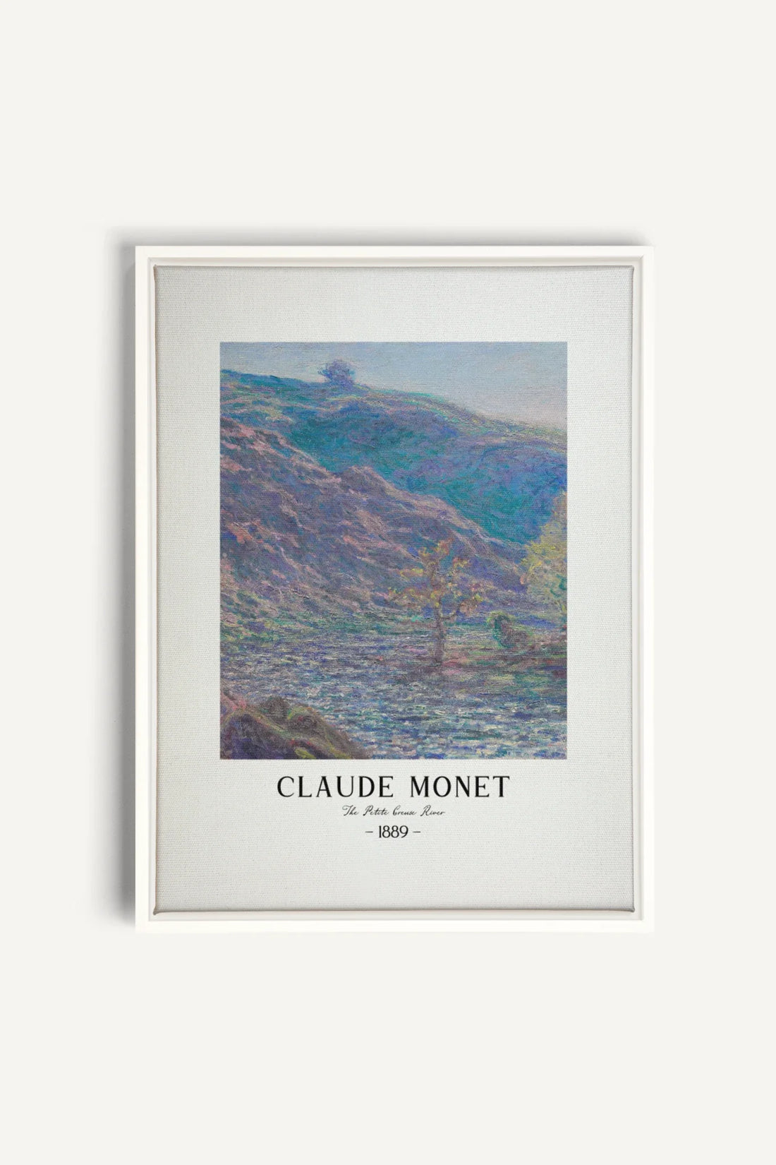 OLEKA CANVAS - THE PETITE CREUSE RIVER, Oeuvre sur toile étirée, encadré Blanc