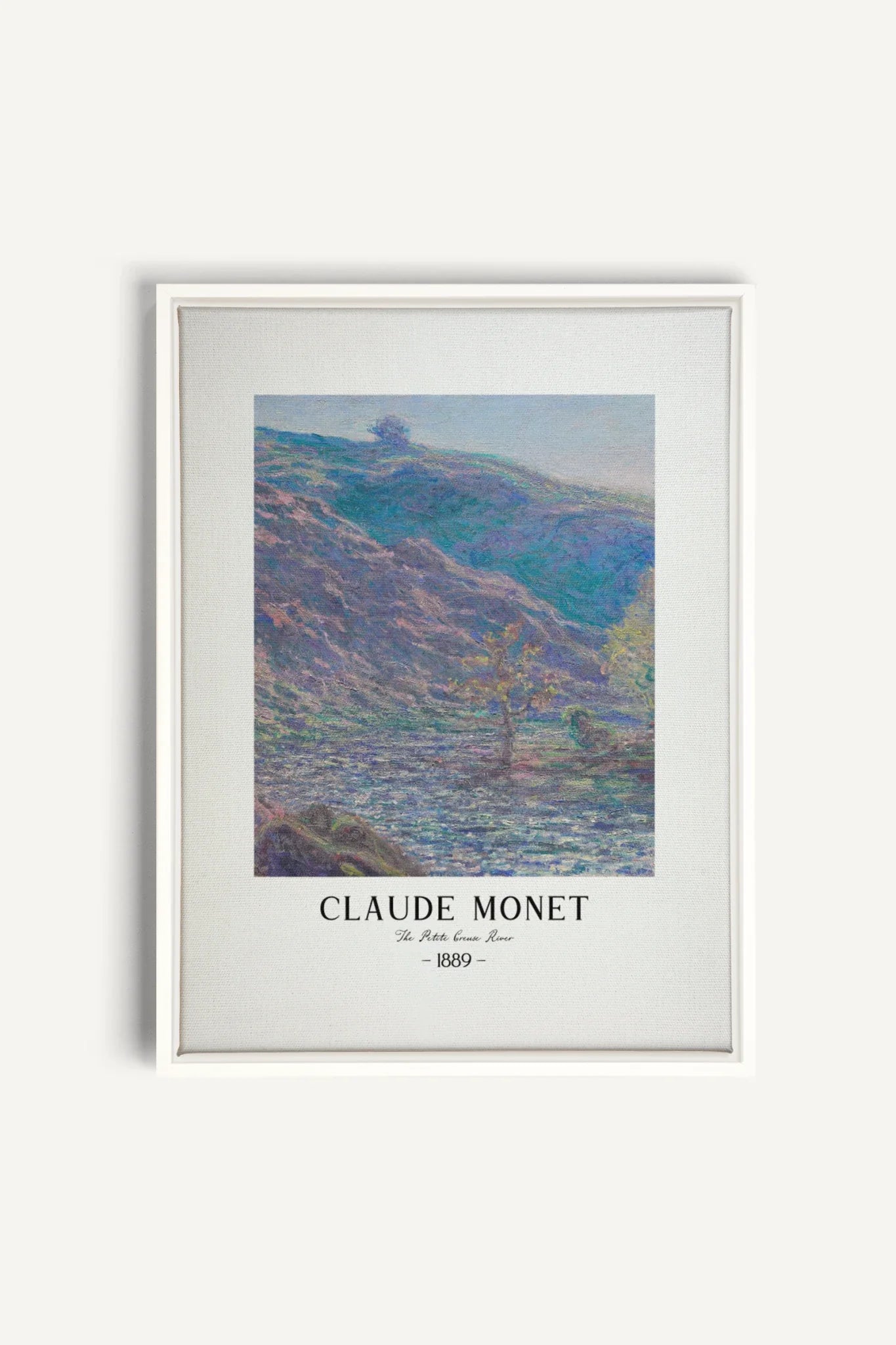 OLEKA CANVAS - THE PETITE CREUSE RIVER, Oeuvre sur toile étirée, encadré Blanc